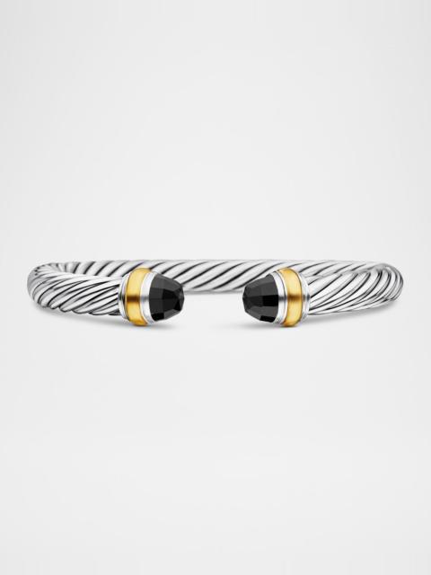 DAVID YURMAN Cable Classics Bracelet with Gemstone in Silver with 14K Gold, 7mm