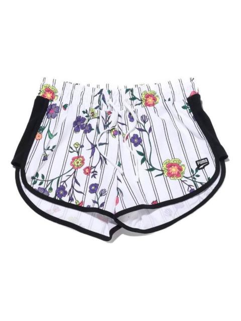 PUMA (WMNS) PUMA Casual Sports Lacing Flowers Knit Shorts White 597467-02