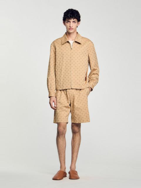 Sandro SQUARE CROSS ZIP-UP JACKET
