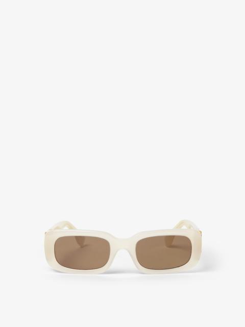 FENDI FF Diamonds Low bridge fit cream semi-transparent acetate sunglasses