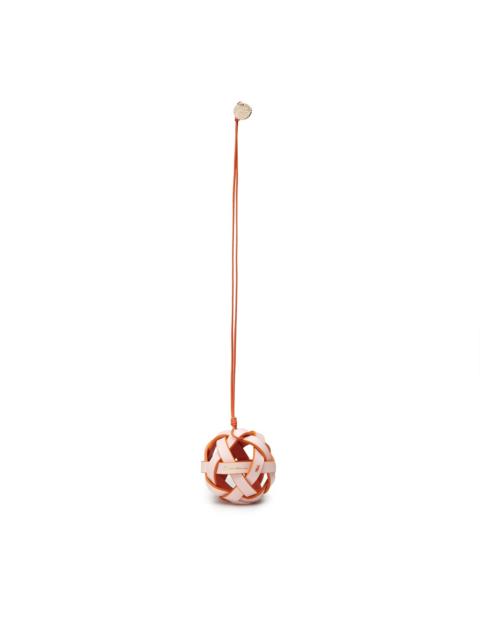 Santoni Pink woven leather sphere charm