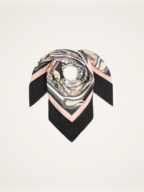 La DoubleJ Reversible Fringe Foulard 90