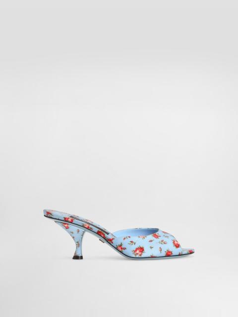Dolce & Gabbana Keira satin mules with little roses print