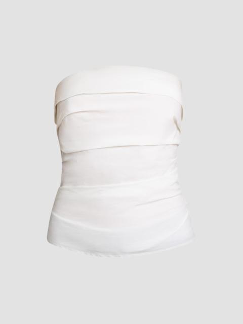 Proenza Schouler Women's Maisy Strapless Pleated Cotton Poplin Top - White