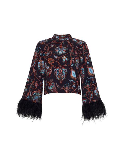 Cara Cara Vida Top
Feather-Trimmed, Medallion-Printed, Mod-Inspired Flair