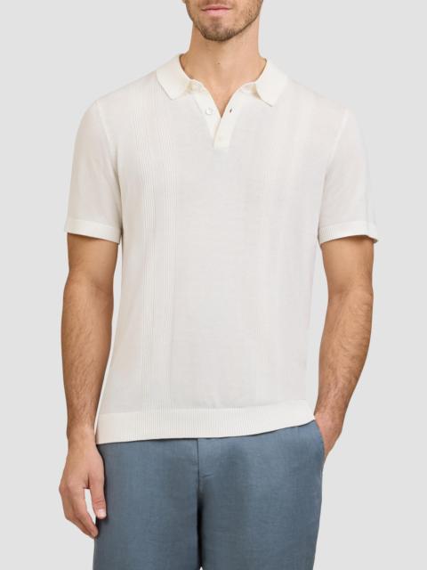 onia Men's Rib-Knit Polo Shirt - Ivory