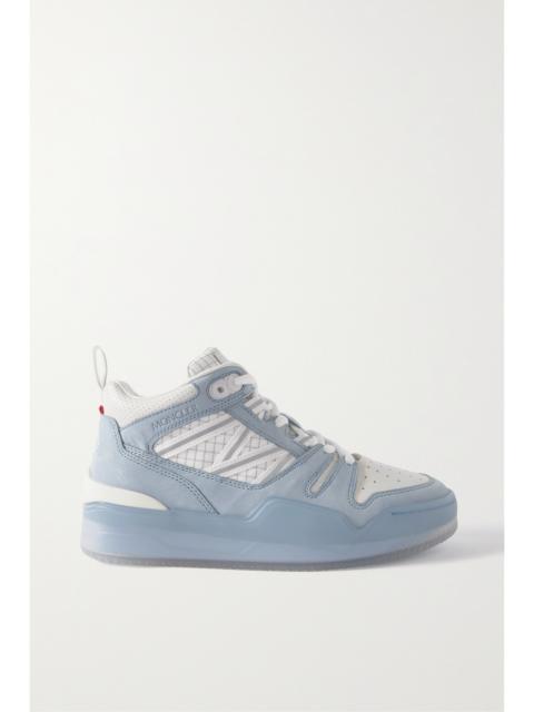 Moncler Pivot Mid Leather And Ripstop-trimmed Suede Sneakers