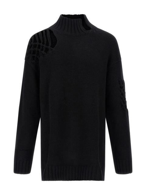 Yohji Yamamoto Macramé insert sweater