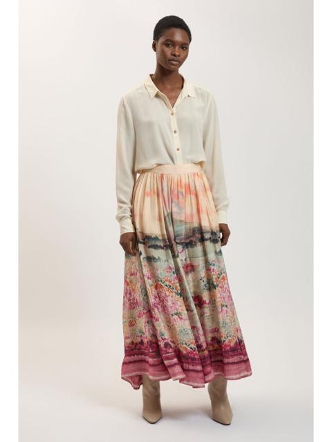 KAREN MILLEN Scenic Print Fluid Organza Maxi Skirt