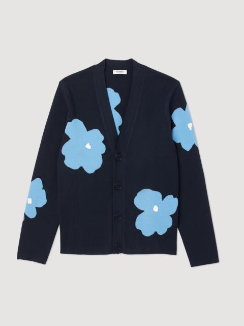 Sandro Knit cardigan with flower motifs