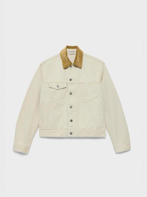 JW Anderson WOMENS CORDUROY COLLAR DENIM JACKET IN ECRU