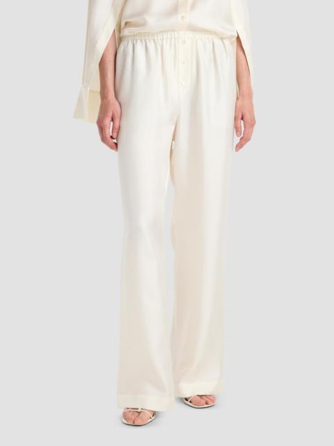 RÓHE Women's Silk Twill Relaxed-Leg Pull-On Trousers - Cream