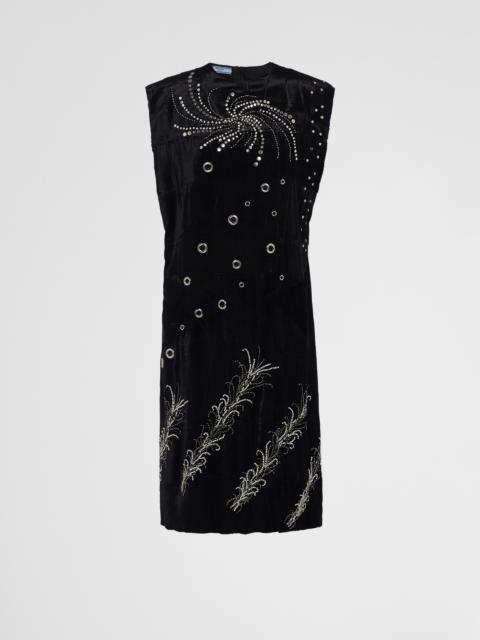 Prada Embroidered velvet dress