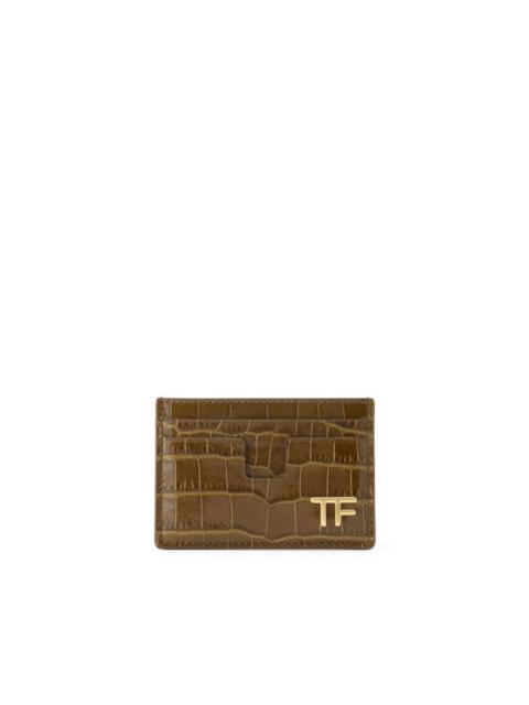 TOM FORD logo-plaque crocodile-effect cardholder