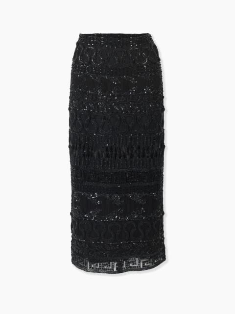 CAROLINA HERRERA Embroidered Tulle Midi Skirt
