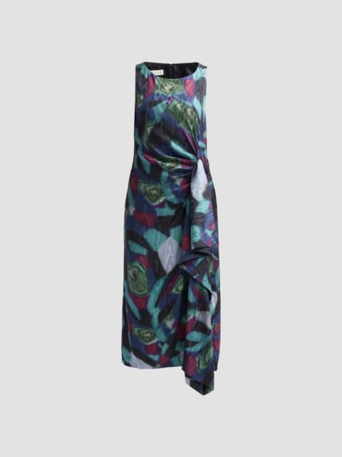 Dries Van Noten Women's Dropps Abstract-Print Sleeveless Midi Dress - Petrol