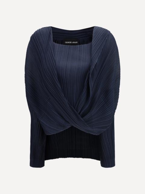 GIORGIO ARMANI Twin set crafted from semi-sheer pleated fabric