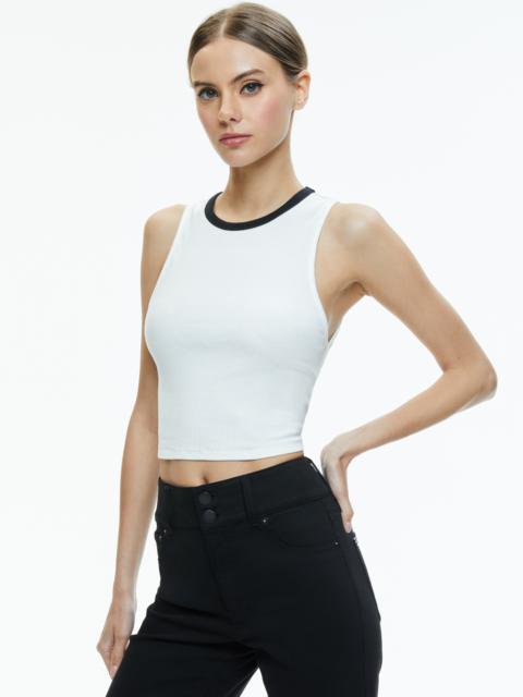 Alice + Olivia ANDRE FITTED CROPPED TANK