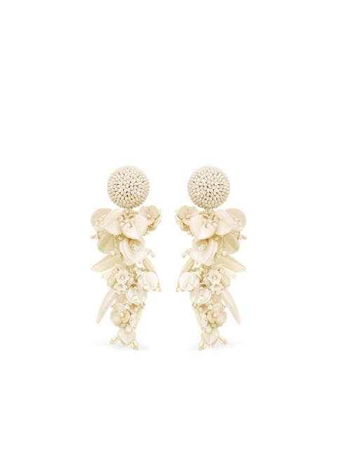 Oscar de la Renta floral beaded earrings