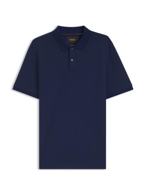BOSS REGULAR-FIT POLO SHIRT IN COTTON-SILK JACQUARD