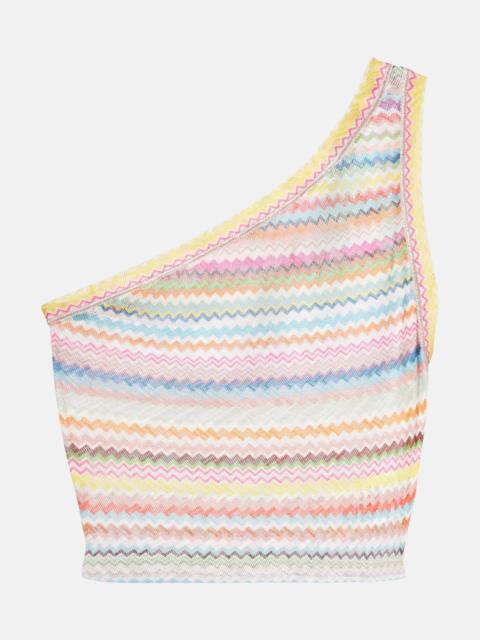 Missoni Zig Zag one-shoulder crop top