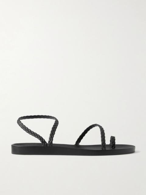ANCIENT GREEK SANDALS Eleftheria braided rubber sandals Black