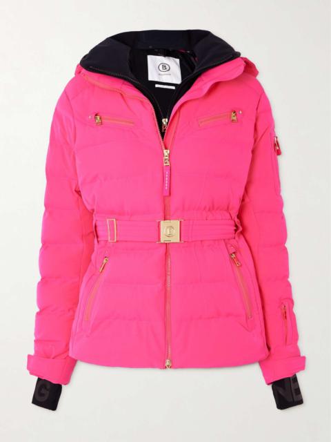 Ellya layered belted quilted ski jacket