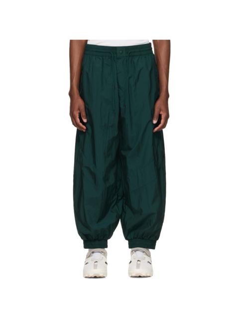Y-3 Green Raw Edge 3 Stripes Nylon Shell Track Pants