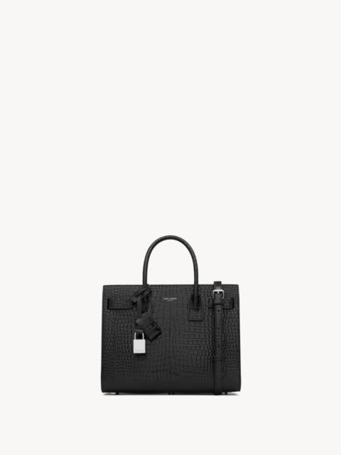 SAINT LAURENT SAC DE JOUR IN CROCODILE-EMBOSSED LEATHER - BABY