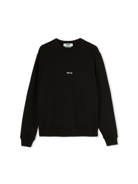 MSGM Crew 목 면 스웨터 마이크로 로고