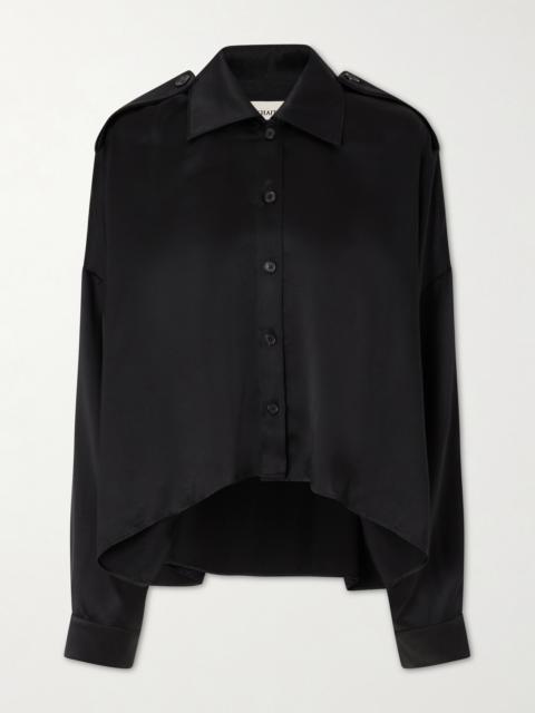 KHAITE Bodine Silk-satin Shirt