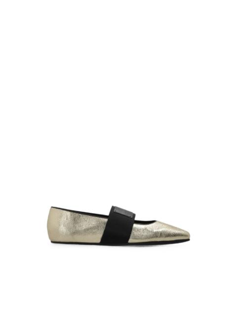 Givenchy Sliced metallic leather ballet flats