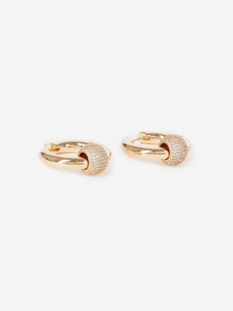 The Kooples GOLD-PLATED HOOP EARRINGS WITH RHINESTONES