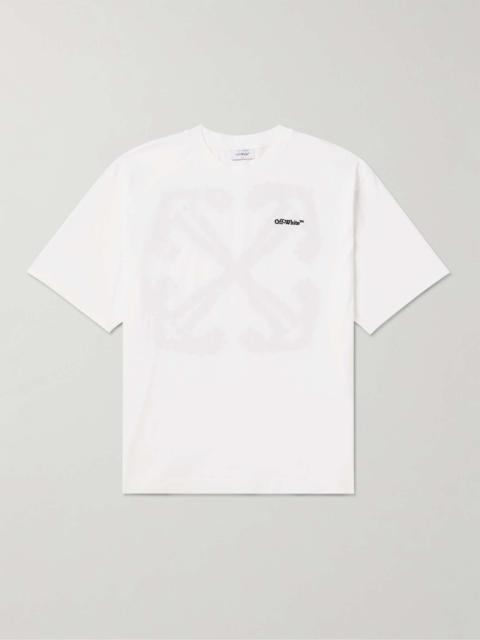 Off-White Logo-Embroidered Cotton-Jersey T-Shirt
