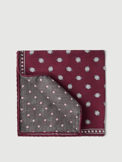 Brunello Cucinelli Silk pocket square with diamond design