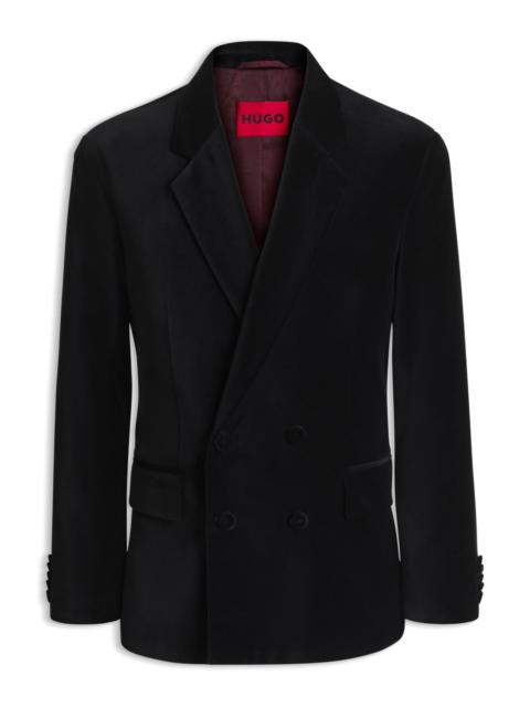 HUGO DOUBLE-BREASTED VELVET BLAZER WITH A MODERN FIT