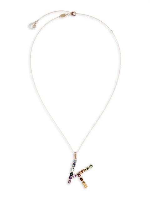 Dolce & Gabbana Women's Rainbow Alphabet 18K Gold & Gemstone Initial Pendant Necklace - K