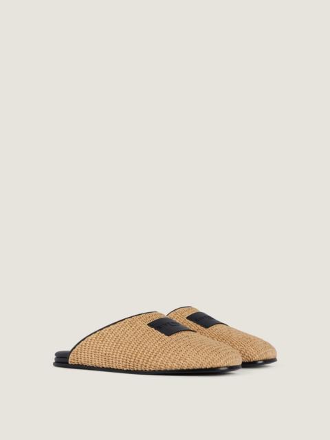 Givenchy LABEL RAFFIA-EFFECT FLAT MULES