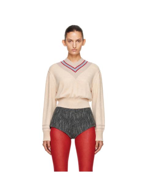 KNWLS Beige Nora V Neck Sweater