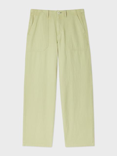 Paul Smith Pale Green Cotton-Linen Patch-Pocket Chinos