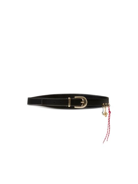 Claudie Pierlot leather eyelet belt with charms