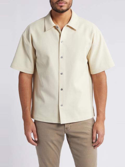 FRAME Textured Short Sleeve Button-Up Shirt