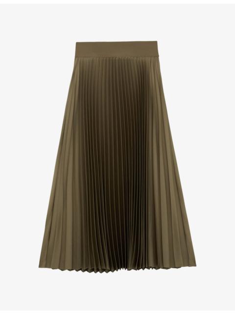 REISS Seren Pleated Woven Midi Skirt