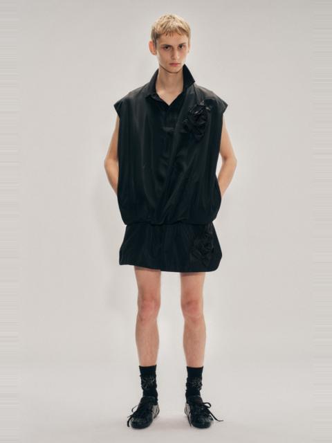 Simone Rocha Draped Bubble Hem Pressed Rosette Top