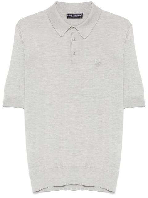 Dolce & Gabbana logo-embroidered silk polo shirt