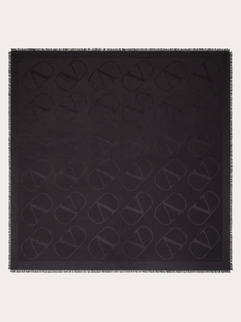 Valentino VLOGO SIGNATURE JACQUARD SHAWL IN SILK AND WOOL 140X140 CM