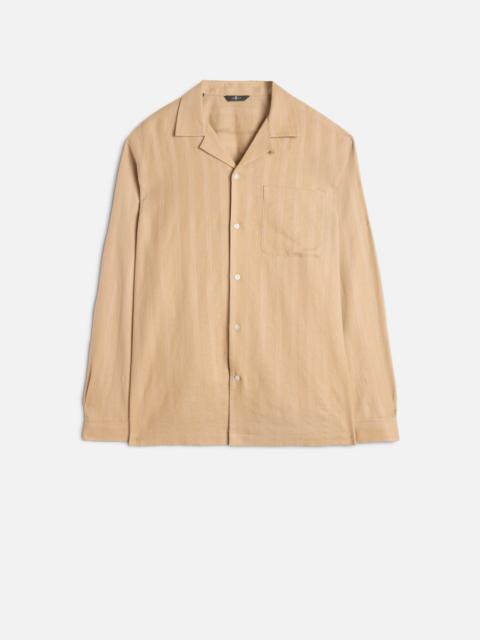 7 For All Mankind LONG SLEEVE CAMP SHIRT in Linen Blend