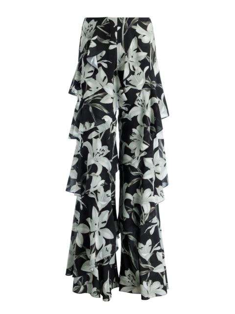 Alice + Olivia LOTUS HIGH RISE WIDE LEG RUFFLE PANT