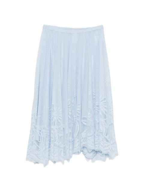 FABIANA FILIPPI lace-trimmed pleated midi skirt