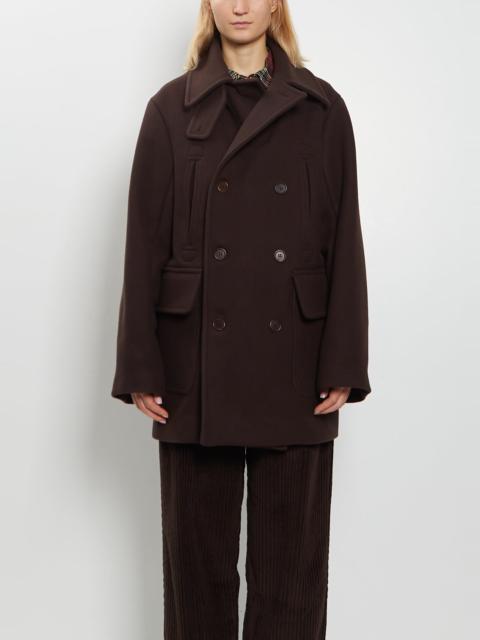 META CAMPANIA COLLECTIVE Serge Boiled Wool Peacoat